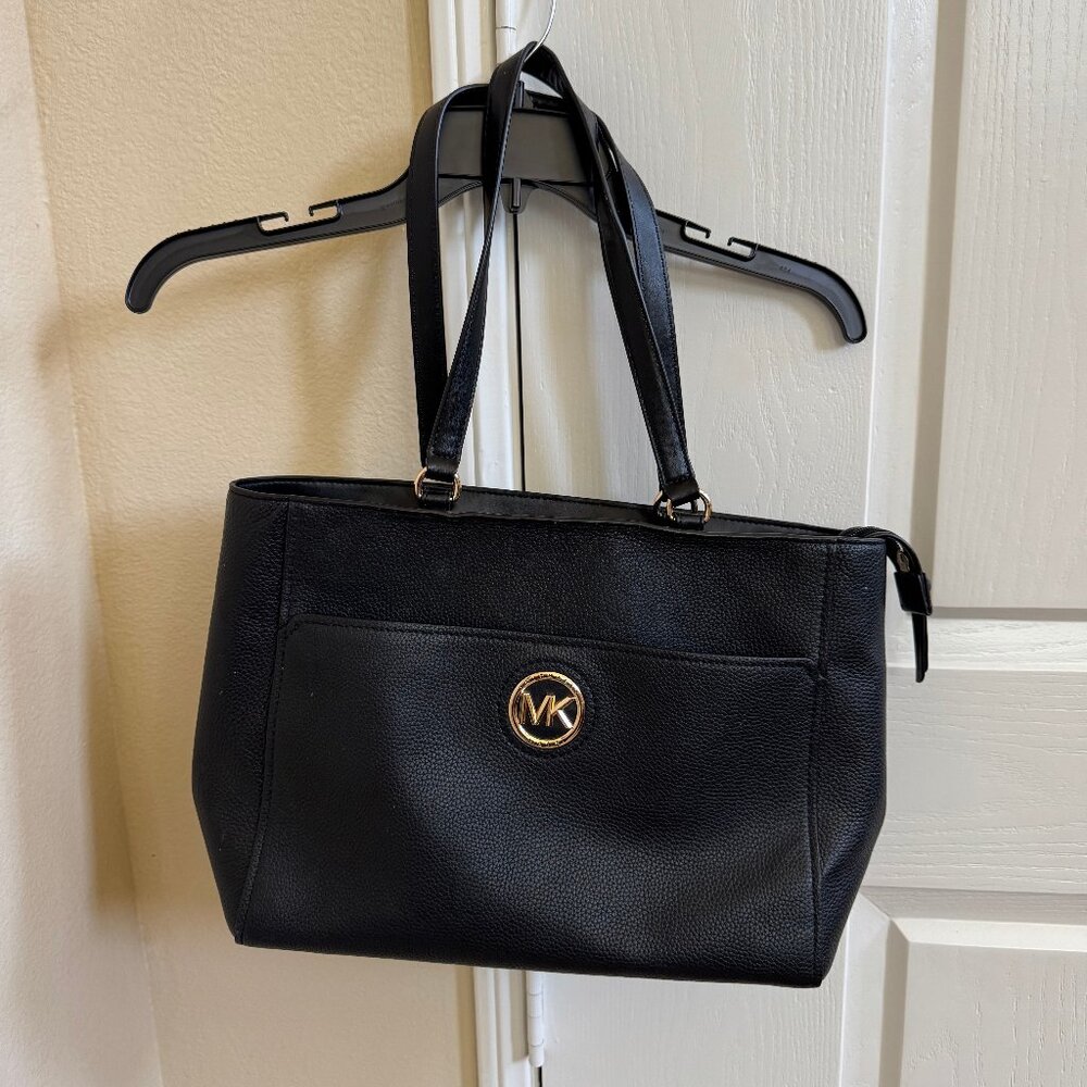 Michael Kors Samira Leather Large Tote Bag Black